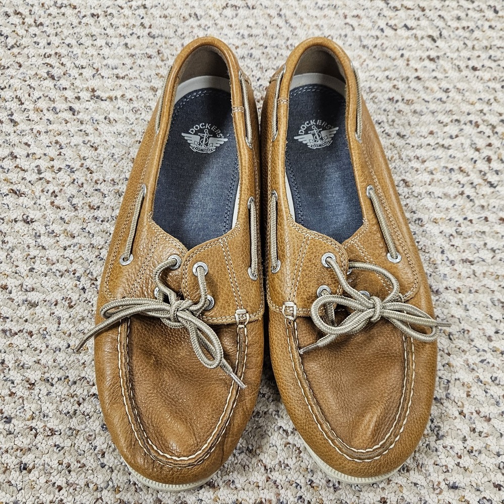 Dockers‎ Men's Brown Leather Boat Shoes, Size US 11M